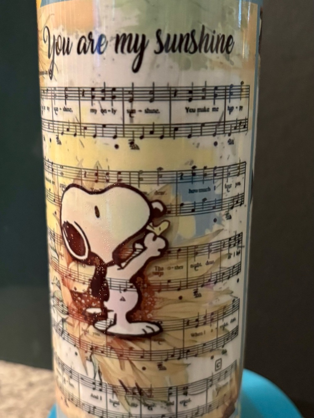 Snoopy 'You Are My Sunshine' Ceramic Coffee Tumbler - White